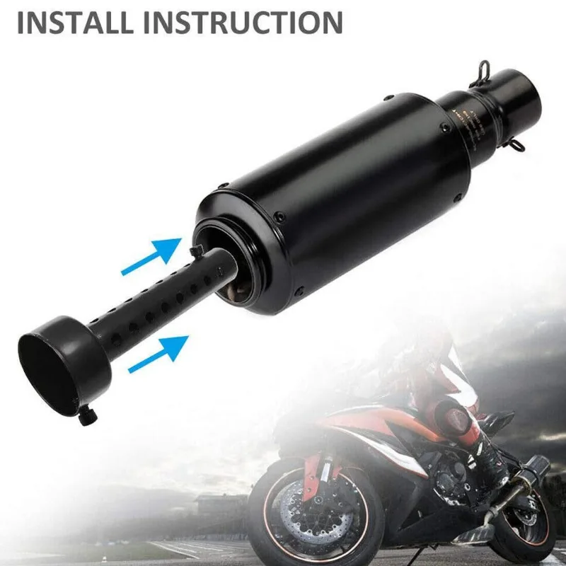 2PCS 48mm Motorcycle Exhaust Can Pipe Muffler DB Killer Silencer Muffler Baffle Black Universal Motorcycle Accessories