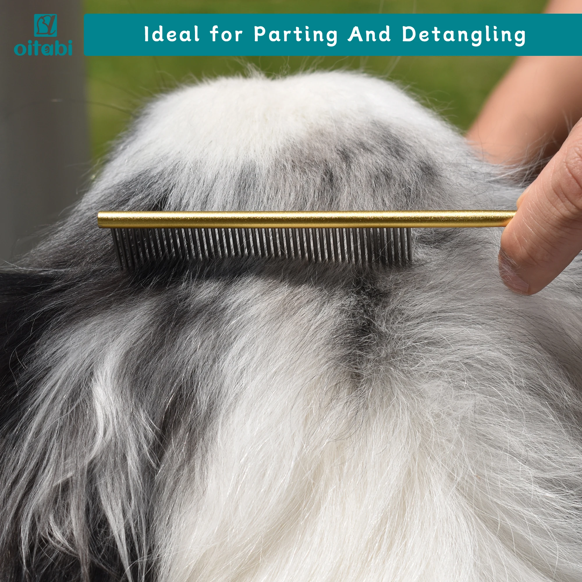 مشط ذيل دقيق من Oitabi مصنوع من المعدن، ومشط نهائي ورقيق لتصفيف الوجه والذيل |   إزالة بقع المسيل للدموع
