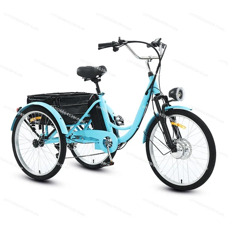 

Family Orange Electric Bike Cargo Trike For Elder Removable Battery Adult Electric Booster Bicycle For Women With Pull Basket