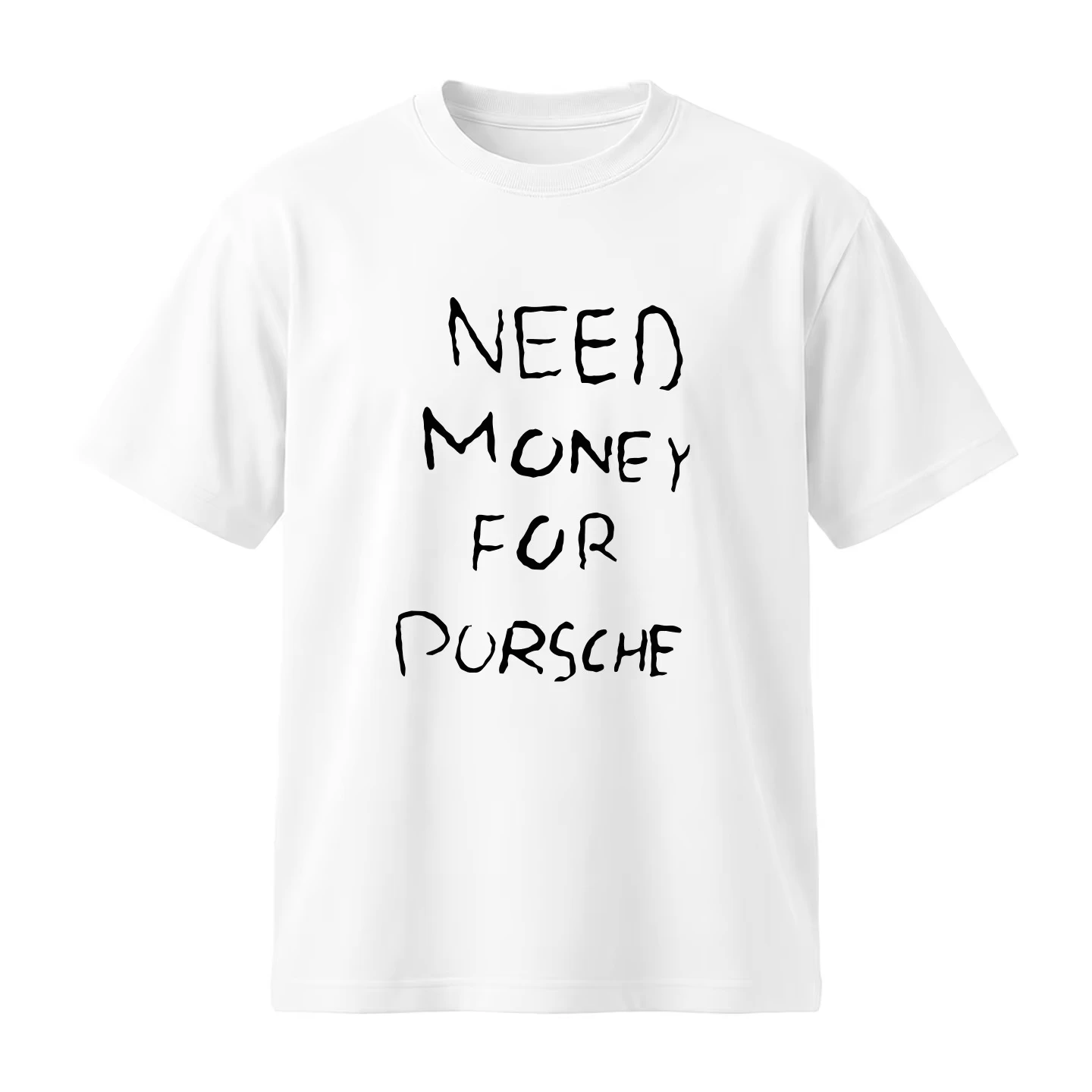 Need Money T-Shirt mit Schriftzug für Herren und Damen, Übergröße, lässig, kurzärmelig, Rundhalsausschnitt, Baumwolle, Unisex, Mode, Streetwear – Detail 4