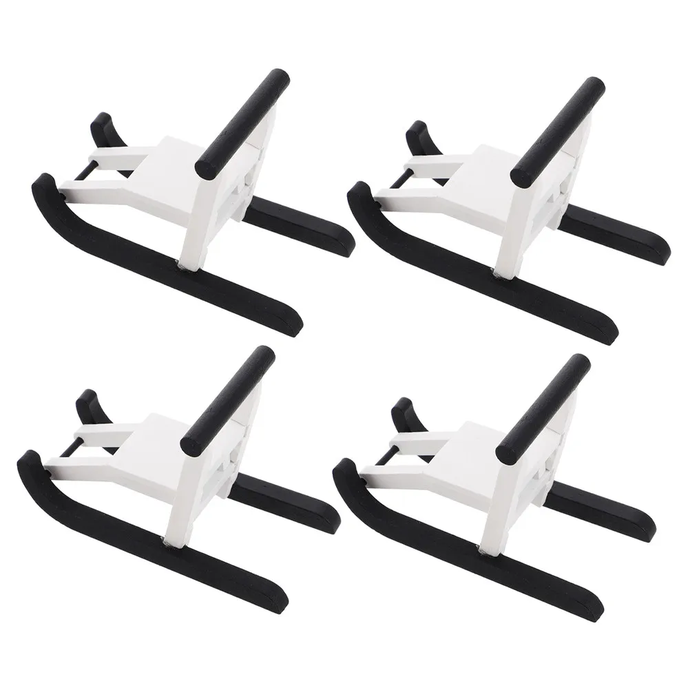 

4Pcs Miniature Wooden Sleigh Decoration for Christmas Table Centerpiece Dollhouse Holiday Decor Small Sled Ornament Wooden