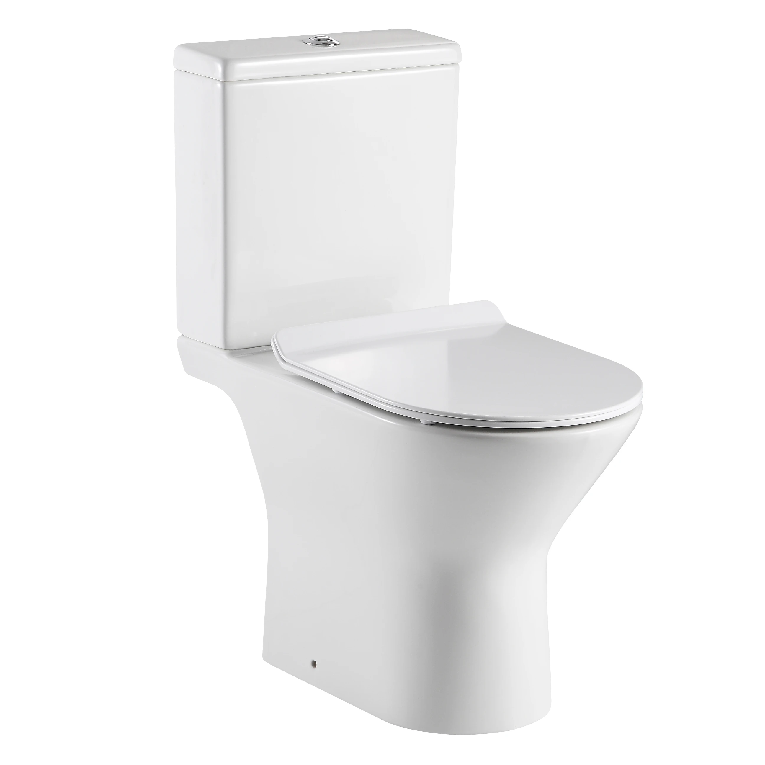 Ceramic Two Piece Washdown Toilet with UF Soft Closing Seat Cover and Soft Surface