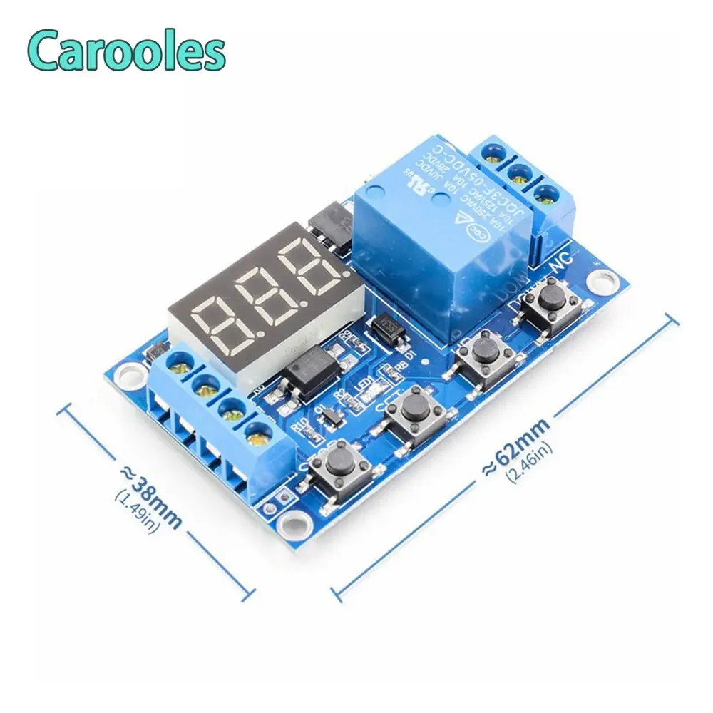 Micro USB WS16 Switch Delay Time Relay Module 5V LED Display Automation Cycle Delay Timer Control Board DC 6-30V 6V 9V 12V 24V