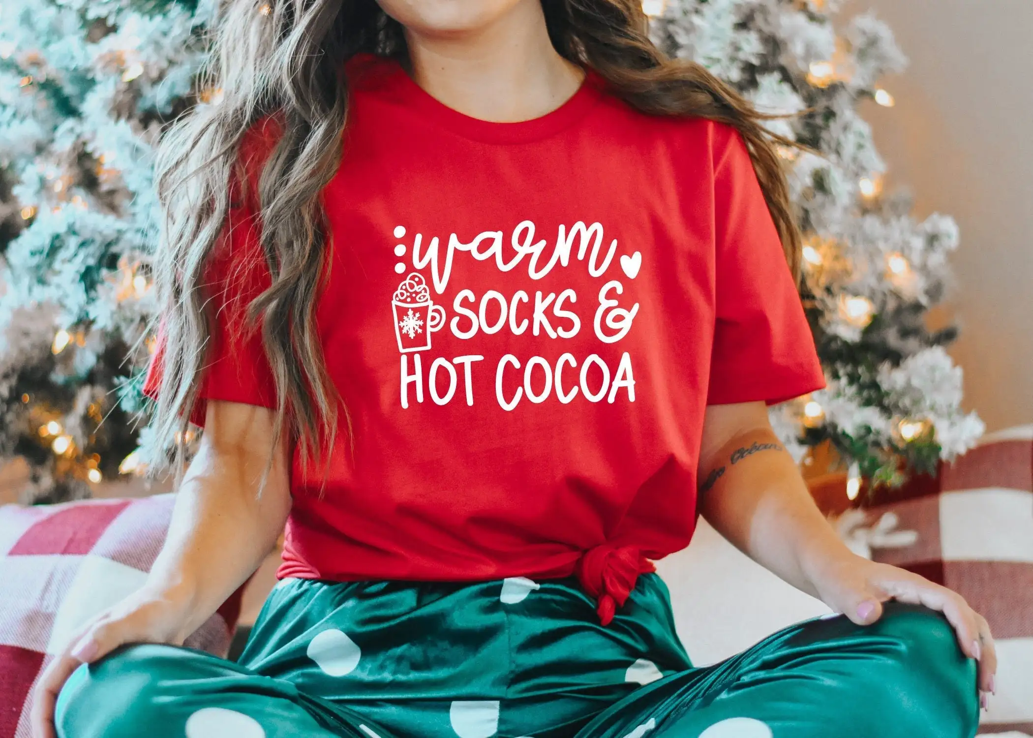 Warm Socks Hot Cocoa Shirt Christmas Funny Cute T New Year