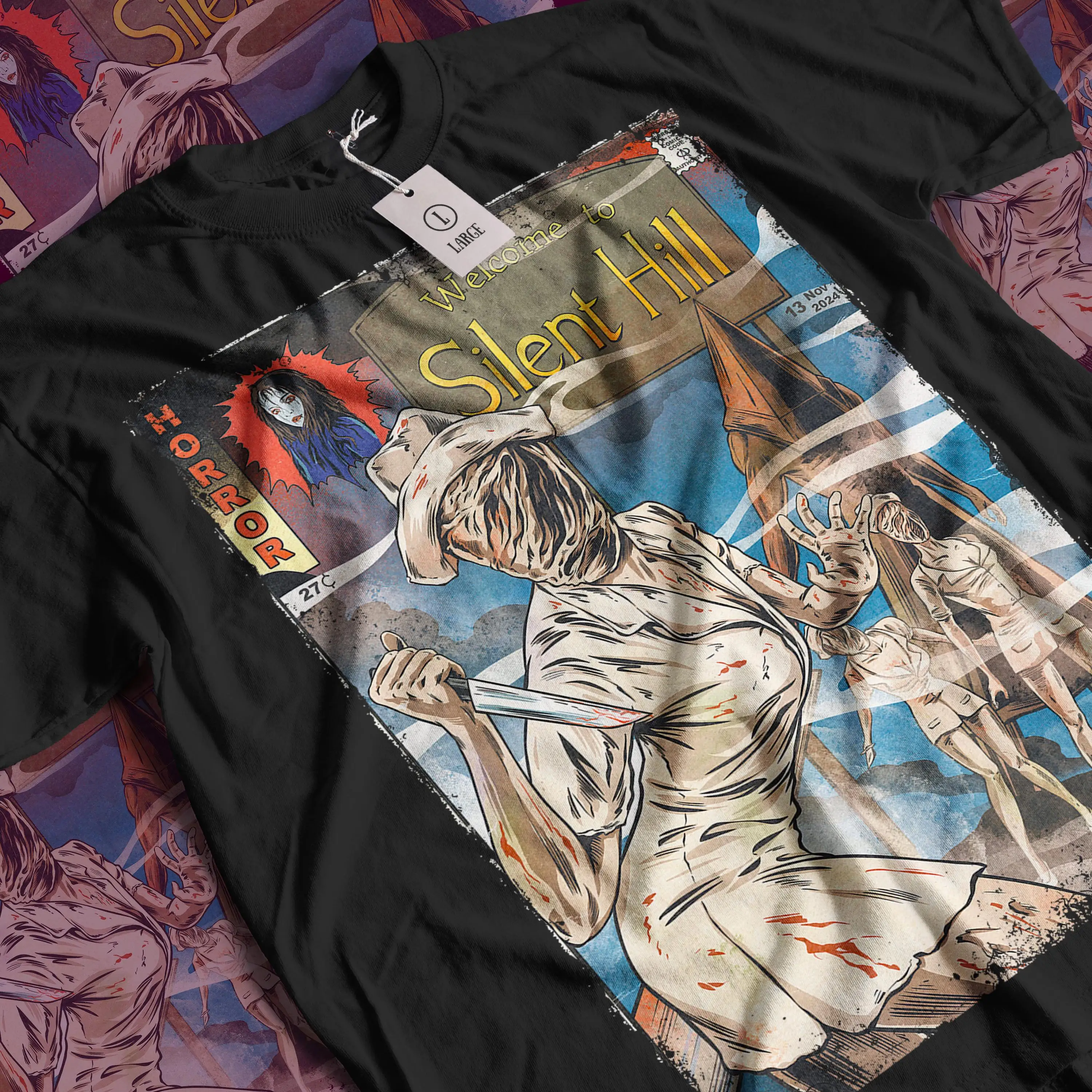 Le T-shirt élégant du film Silent Hill : un film d'horreur rétro T-shirt à motif imprimé unisexe pour les tenues à la mode