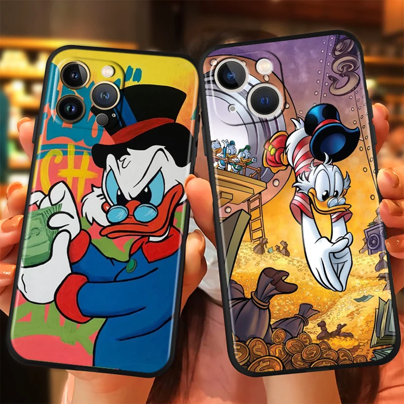 Scrooge McDuck Black Phone Case for Apple, iPhone 14, 13, 12, 11 Pro Max, Mini, XS Max, X, XR, 7, 8 Plus Cover