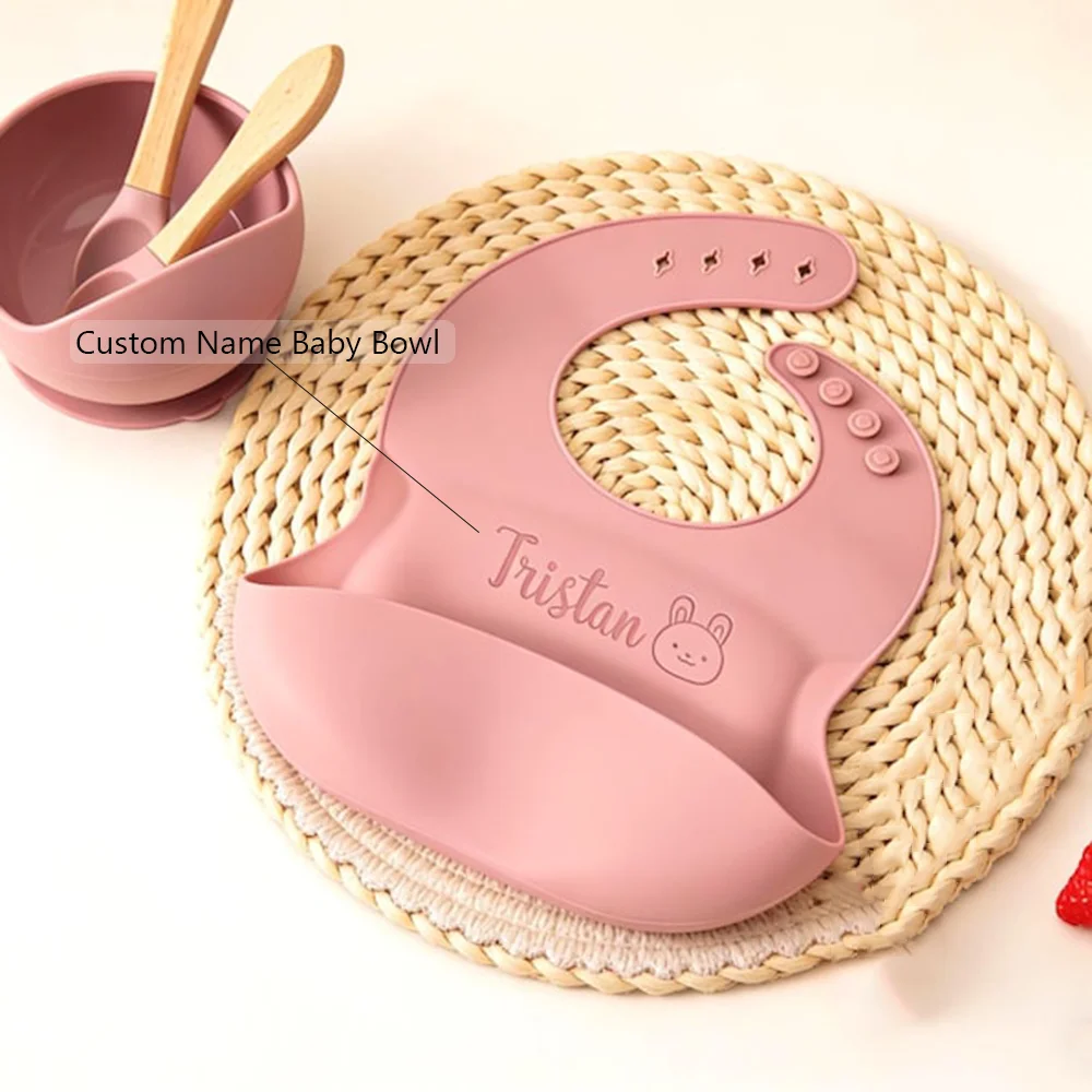 

Детская всасывающая интегрированная миска для прикорма, настраиваемое имя, миска для улитки, пищевой силикон, водонепроницаемая, высокая температура