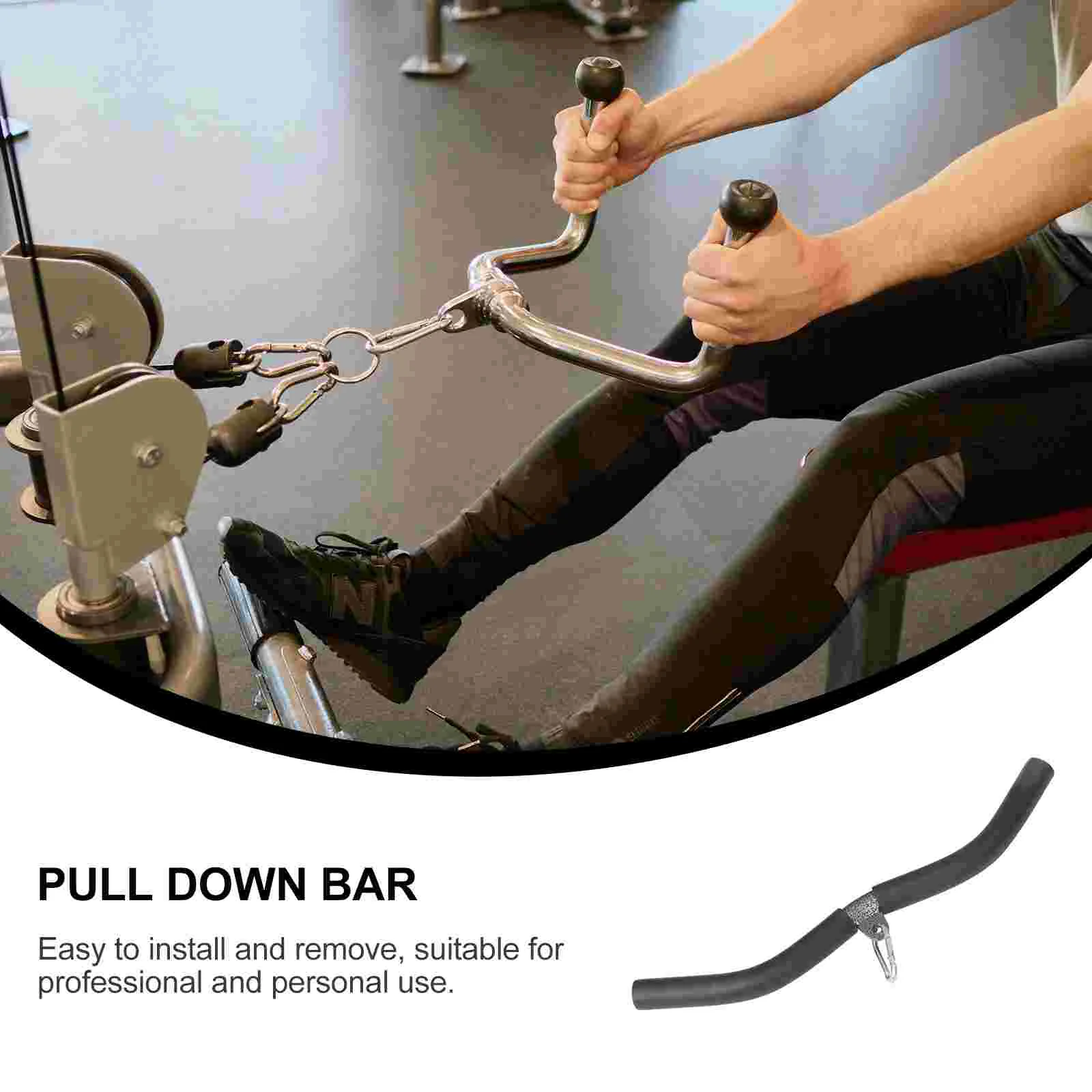 

Fitness Bar Pull Down Biceps Accessories Muscle Tension Barbell Equipment Handle Steel Trainer