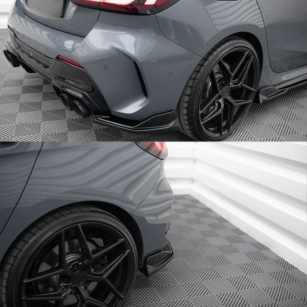

Rear Bumper Side Splitters Diffuser Corner Guard Gloss Black Maxton Style Kit For BMW F40 M Pack M135i 128ti 2019 To 2024 Tuning