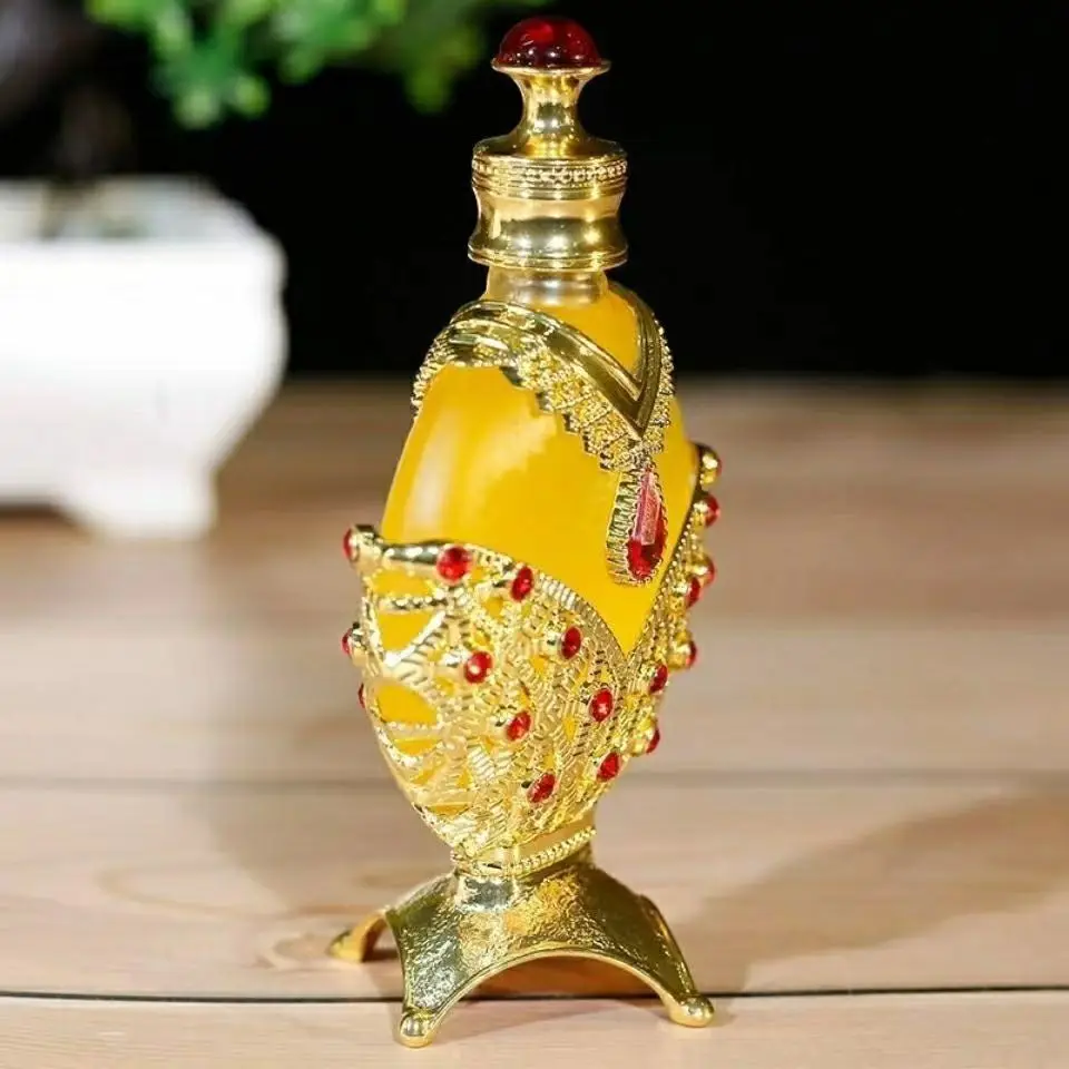 Óleo de perfume concentrado árabe dourado, perfumes árabes para mulheres, perfumes árabes, óleo de perfume de longa duração