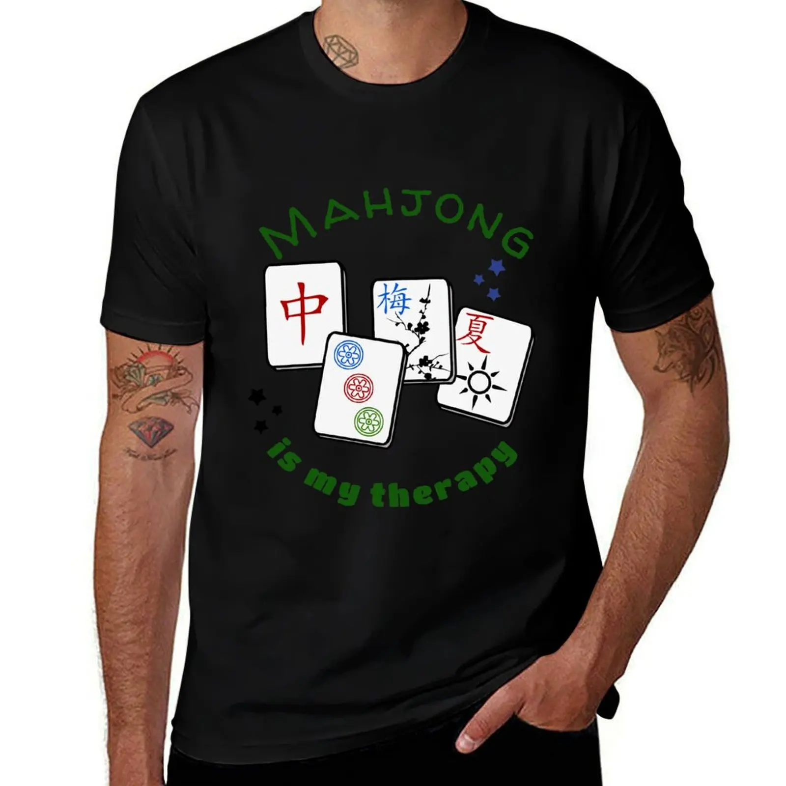 

Mahjong Mah jongg game is my therapy set, gifts, tiles, table shirts, cards, bag T-Shirt