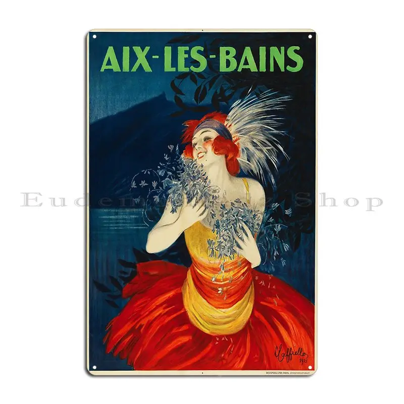 Aix Les Bains Thermal Spa Town Lake Bourget Savoie France Travel 1921 Metal Signs Customize Wall Plaque Tin Sign Poster