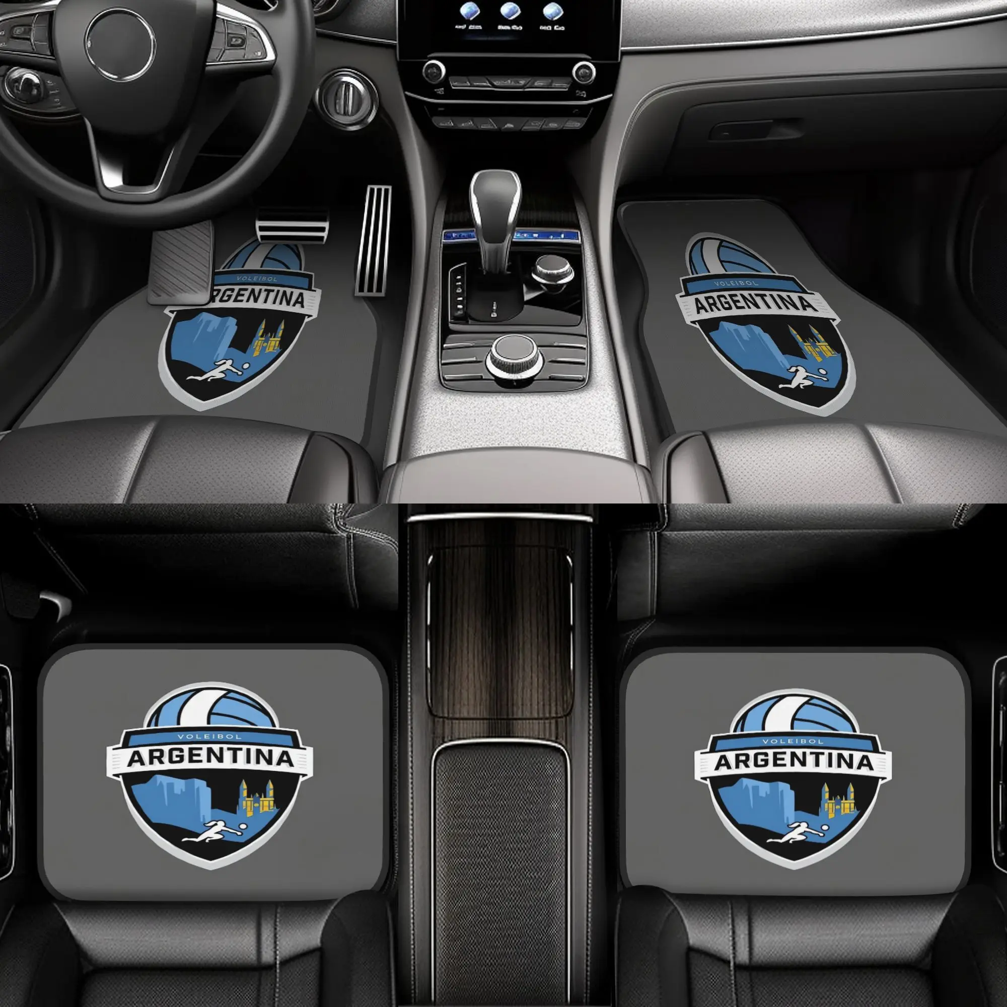 4pcs Car Floor Mats, Exquisitely Designed With An Iconic Argentine Women's Volleyball Team Tennis-themed Set Of Unofficial Car F