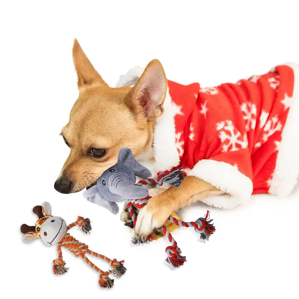 Juguete de peluche para perro, cuerda de algodón resistente a las mordeduras, accesorios para Limpieza de dientes