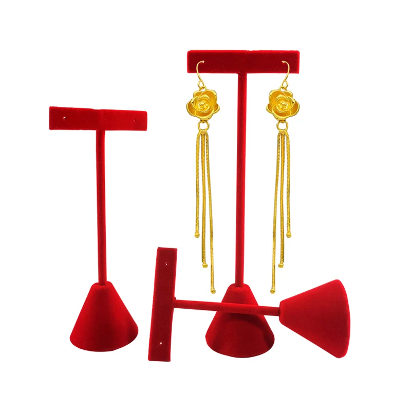 High-End Velvet Or Leather Earrings Display Storage Rack High, Medium And Low Size Jewelry Display Props Earrings Display Props
