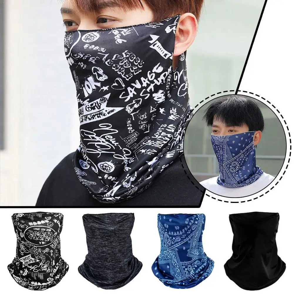 

Fashion Punk Sunscreen Mask For Men Women Summer Face Neck UV Protection Ear Scarf Hip Hop Outdoor Sports Cycling Bandana Scarfs