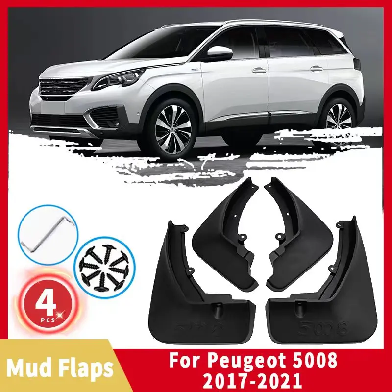 Mudguards For Peugeot 5008 2017 2018 2019 2020 2021 Mud Flaps Car  Fenders Accessories Front Rear Wheel Splash Guards Mudflaps