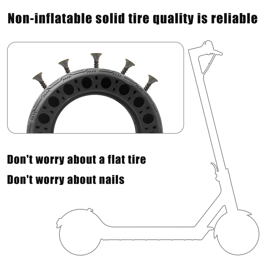 High Quality 200x50 Explosion-proof For Speedway mini 4 Pro Electric Scooter Tubeless Tyre 8 Inch Solid Wheel Tire Bee Hive Hole