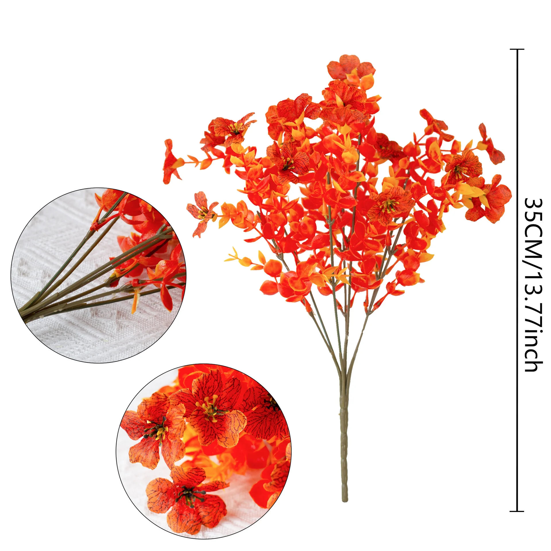 باقة زهور صناعية من الأوكالبتوس البنفسجي ذات 7 رؤوس - تحت عنوان الخريف للحفلات والمهرجانات وديكور المنزل #6