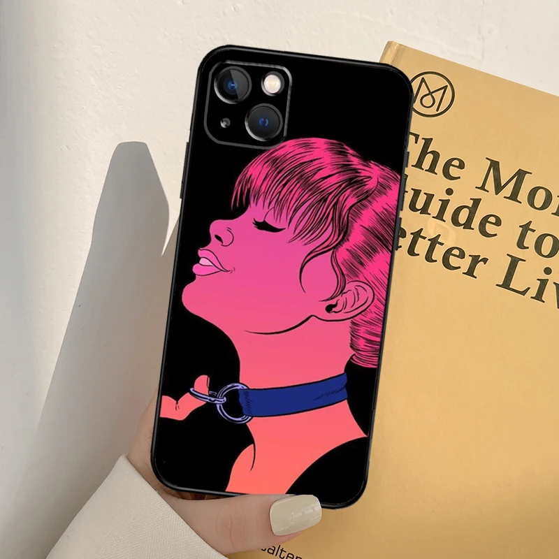 مثير سيدة أحمر الشفاه الفتيات قضية الهاتف آيفون 17 16 15 14 13 11 12 برو ماكس mini XR 16e 15 16 زائد 17 الهواء غطاء كامل #3