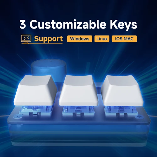 Imagen 2 del producto Sayodevice-teclado O3C, interruptores magnéticos Hall de disparo rápido para juegos de ritmo de tablero geométrico OSU, imagen de pantalla de teclas DIY, luz RGB