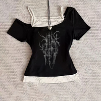 90s Clothes Vintage Clothing Female Graphic Tees Y2k Top for Women Kpop Graphic T Shirts Goth Woman T-shirts Women's Cropped Emo