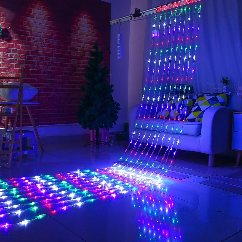 LED running water curtain light holiday decoration wedding room layout