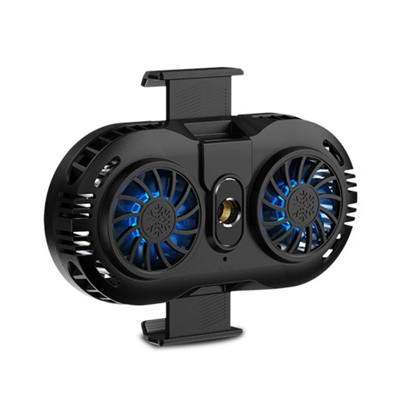 Dropship Double Fan Cellphone Radiator Efficient Semiconductor Cooling Fan Innovative Smartphone Cooling Fan Rapid Cooling Fan