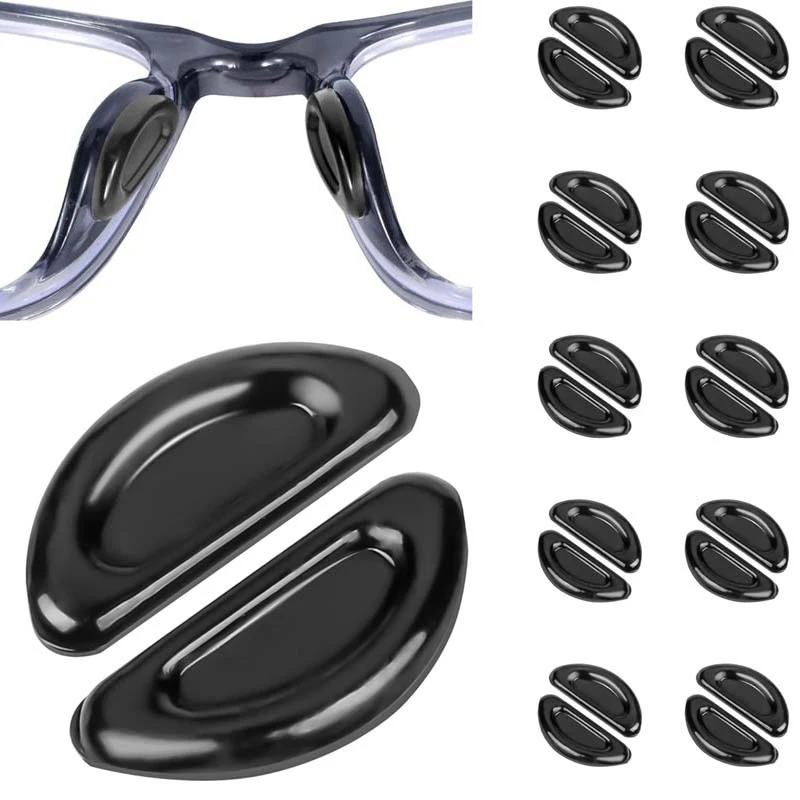 

"Durable Soft Silicone Glasses Nose Pads, 10Pair Pack, Anti-Slip, Self-Adhesive
