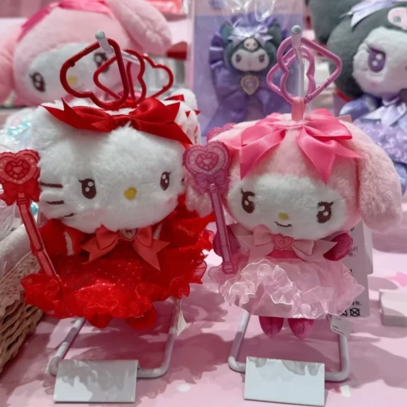 sanrio-magic-idol-series-cute-plush-keyring-hello-kitty-kuromi-my-melody-cinnamoroll-soft-cartoon-bag-charm-pendant-holiday-gift
