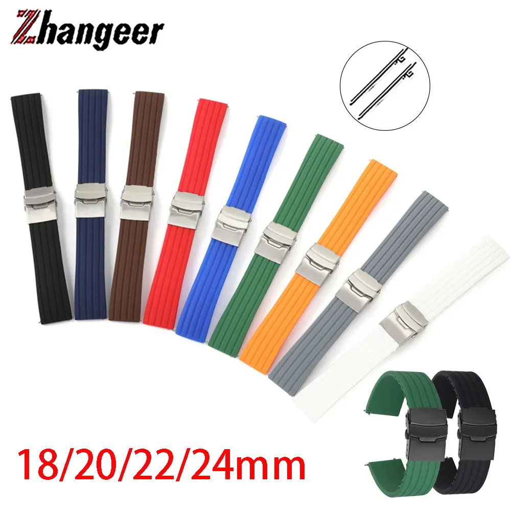 Silicone Watchband Straps Quick Release 18mm 20mm 22mm 24mm Universal Wrist Band For Huawei gt4/5 For Samsung Galaxy Watchband
