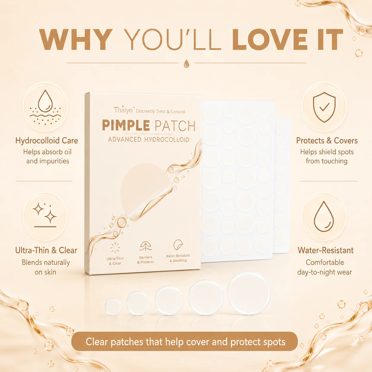 288PCS Salicylic Acid Acne Patches White Hydrocolloid Pimple Stickers Invisible Blemish Cover Face Spot Care image 2
