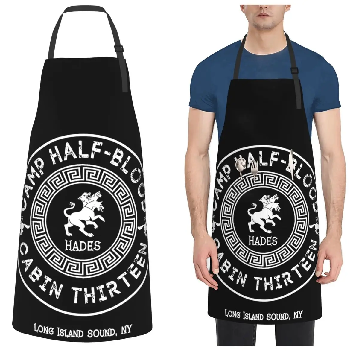

Cabin Thirteen Hades Percy Jackson Camp Half-Blood Apron Chef Cooking Baking Tablier Kitchen Cleaning Pinafore for Women Men