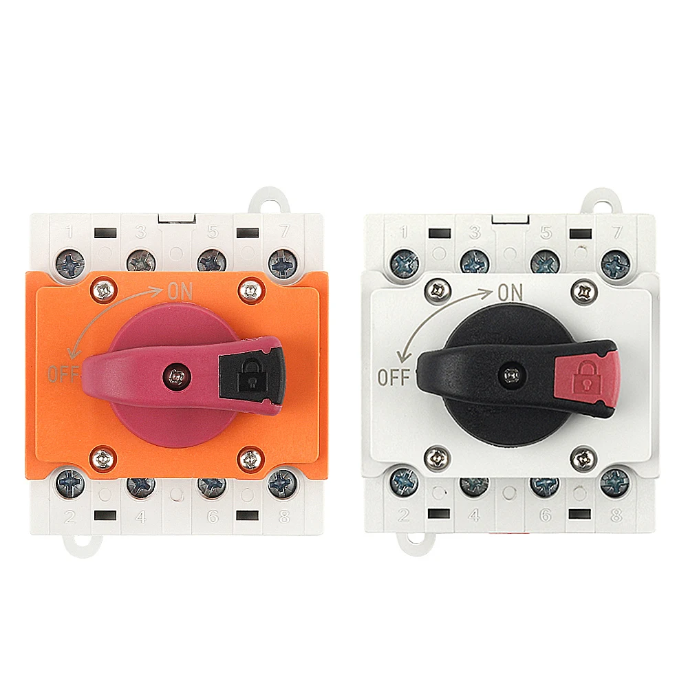 DIY GO 4P PV DC 1200V 32A Din Rail Solar Rotating Handle Isolator Rotary Switch Disconnector For Solar PV Distribution Box