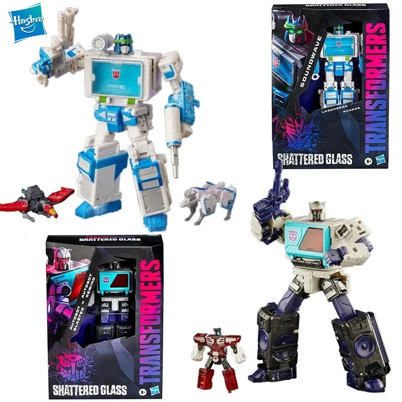 

Новый оригинальный Hasbro Transformers Shattered Glass Sound Wave Blaster Rewind Voyager Class оригинальная экшн-фигурка модель игрушки