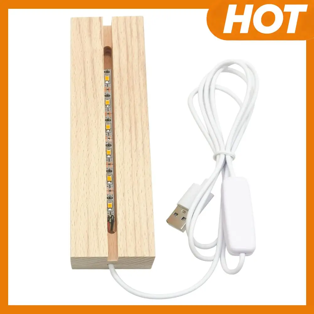 

LED Wood Display Base-Rectangle Crystal Wooden Lighted Stand for Resin Art Decor