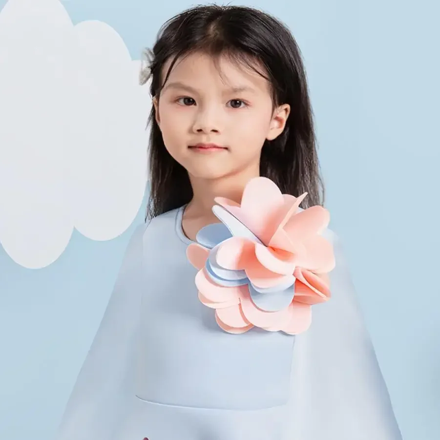 Autumu Winter New Fashion Flower Girl Dresses Appliques Puff Sleeve Patchwork Ball Gown A4176 Brithday Party Dress Vestidos