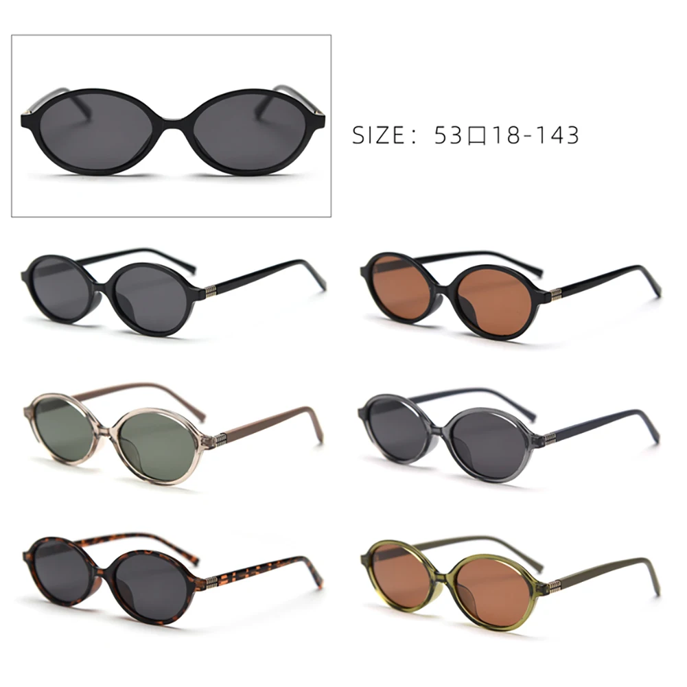 Kachawoo oval polarized sunglasses retro style male tr90 acetate vintage sun glasses female small round frame khaki green Summer