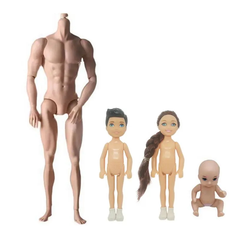 

Hot Sale 4 Person Father Sister Brother Baby Families Set Kids Toys Male Doll Body 5.5 Inch Boy And Girl Best Birthday Gifts