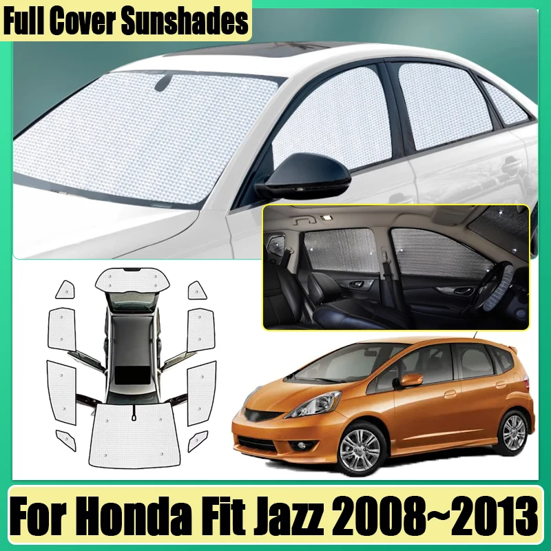 

Автомобильные чехлы для Honda Fit Jazz 2008 2009 2010 2011 2012 2013, солнцезащитный козырек с полным покрытием, анти-УФ-блоки для конфиденциальности, аксессуары для солнцезащитного козырька