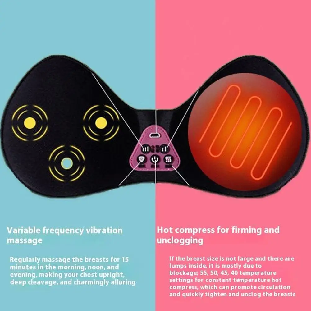 Electric Breast Massager Gathered Beauty Back Collects Vice Breasts Adjustable Massage Underwear Bra Chest Massager Remote - Image 4