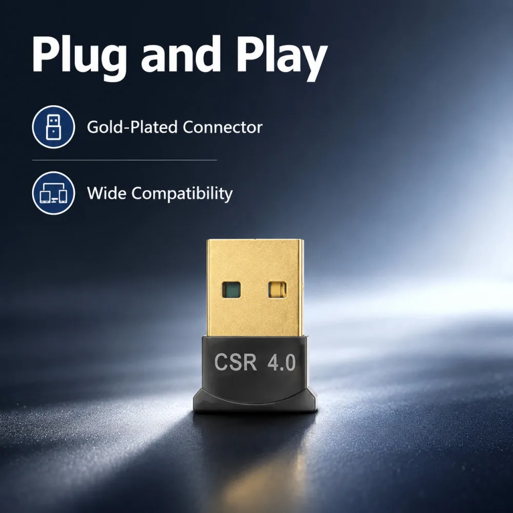 New Wireless Mini USB Bluetooth CSR 4.0 Dual Mode Adapter Dongle for Windows 10 8 7 Vista XP 32/64 Bit Raspberry Pi Black