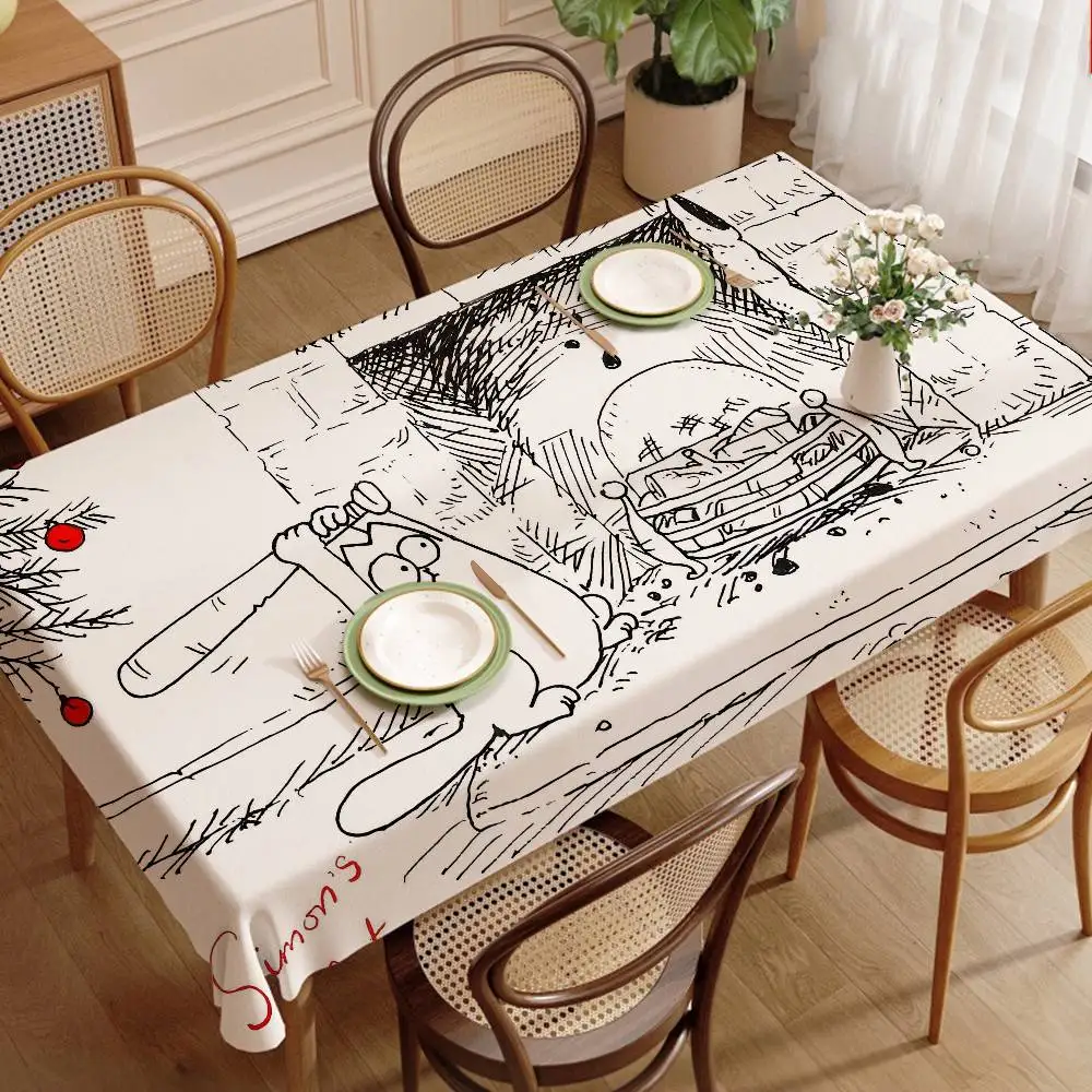 لطيف-S-Simons-القط مفرش المائدة المنزل عشاء حفلة غطاء الطاولة مأدبة الزفاف في الهواء الطلق غطاء حفلة فندق الديكور مفارش المائدة