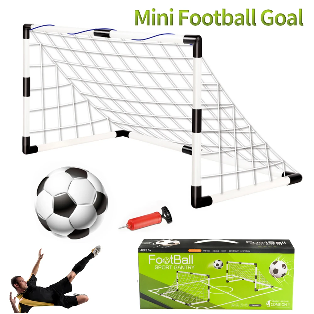 Folding Soccer Goal with Pump Ball Football Goal Sports Toy Weather Resistant Portable Soccer Goal Football Sport Accessories