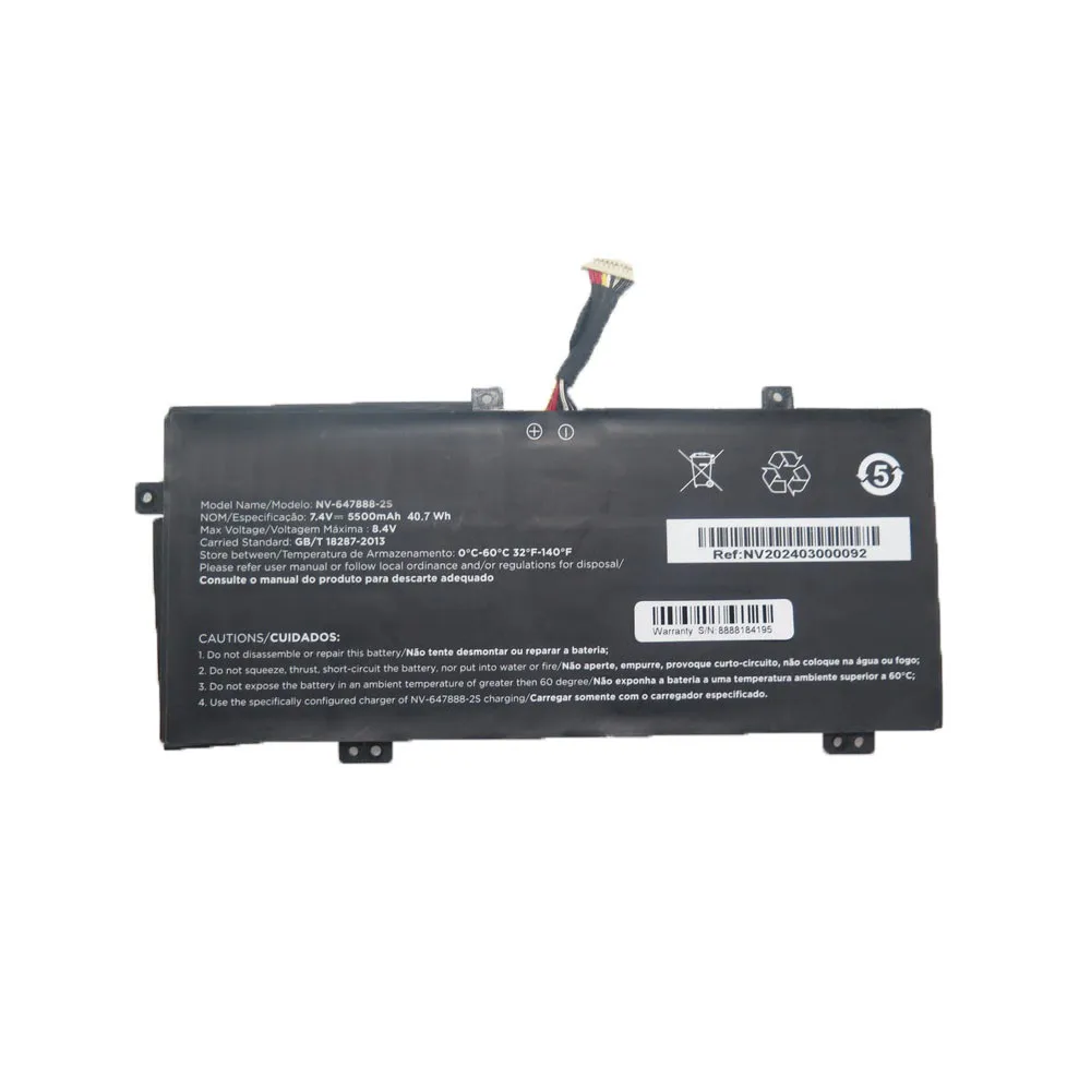 Laptop Battery For Positivo GF-647888-2S NV-647888-2S 7.4V 5500mAh 40.7Wh 10PIN9 Black New