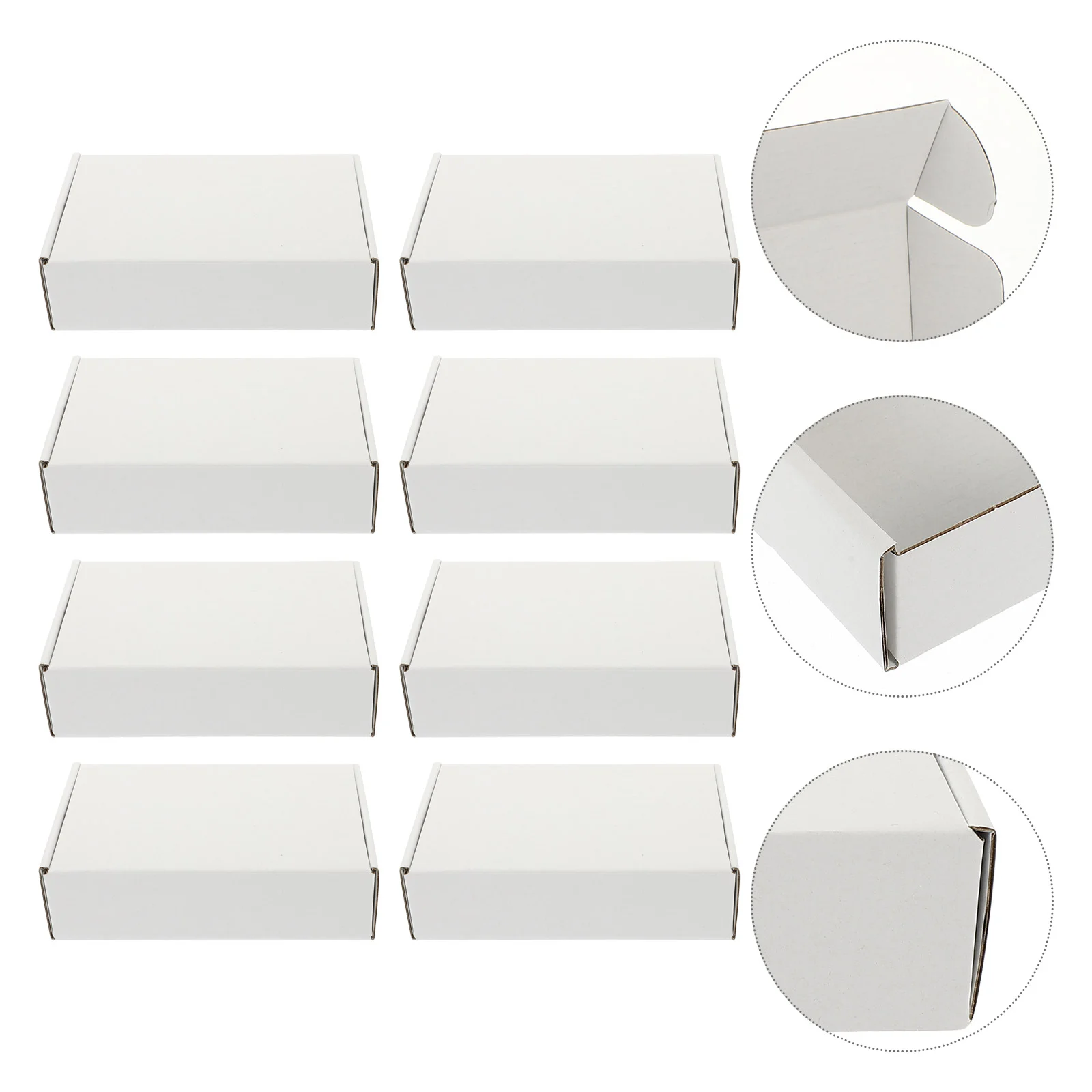 20 Pcs Packing Airplane Box Craft Boxes White Cardboard Corrugated Paper Storage Square