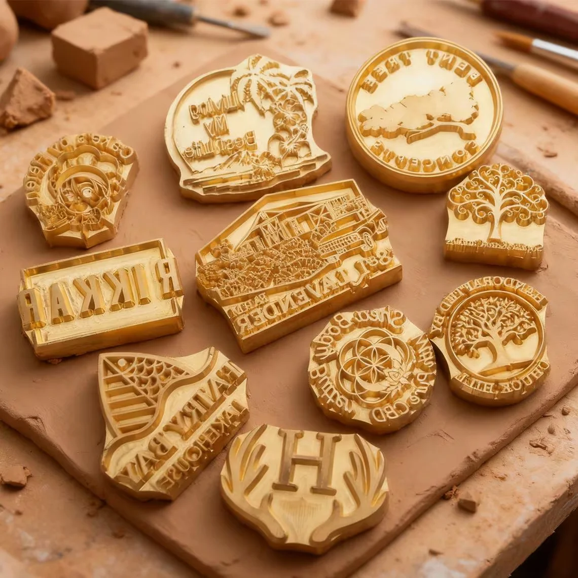 Big Size 5cm Custom Pottery Stamp - Brass Soap Stamp Signature Stamp, Ceramic Stamp, Gifts for Pottery Makers, Ceramic Tool