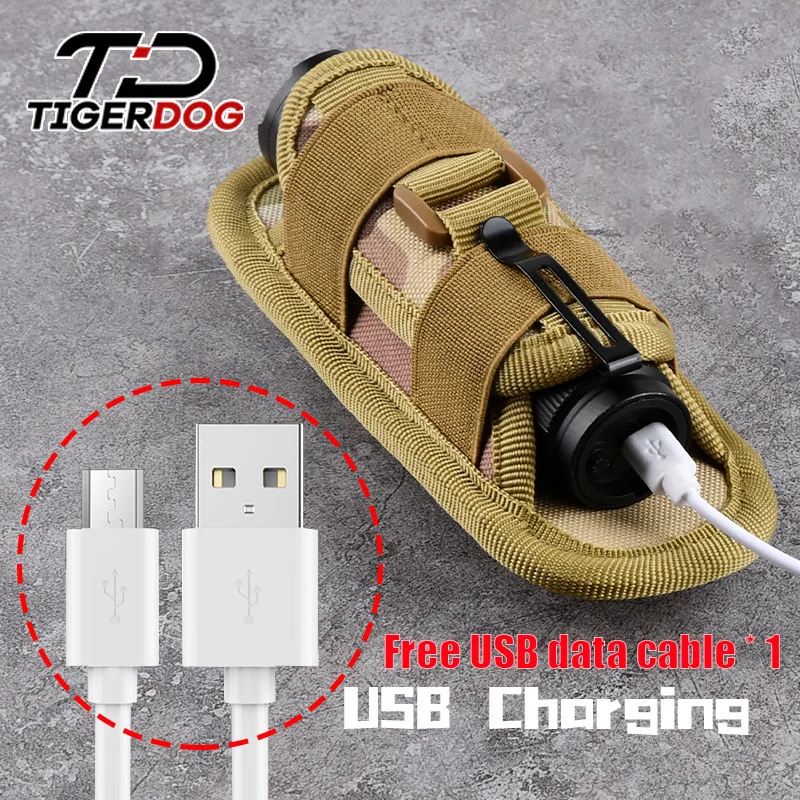 Tactical 360 Degrees Rotatable Flashlight Pouch Holster USB Charging Outdoor Portable Backpack Torch Clamp Type Base 360 degrees intelligent automatic sonic electric toothbrush u type 4 modes tooth brush usb charging tooth whitening blue light