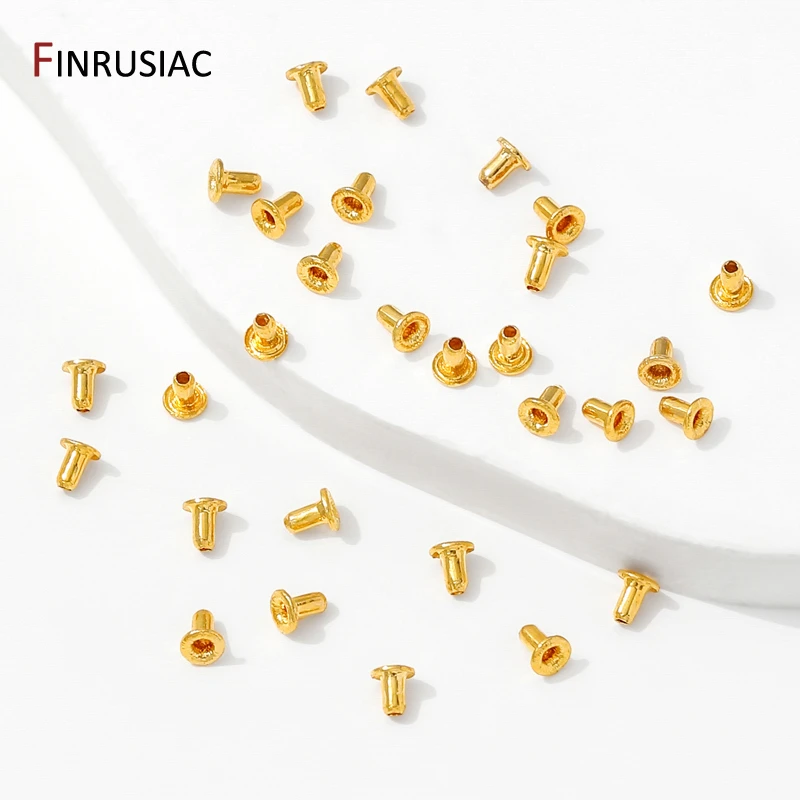 30PCS 14/18K Gold Überzogene Messing Perlen Stecker Perle Loch Stecker Kappen Für DIY Handgemachte Armband schmuck Machen Zubehör – Detail 18