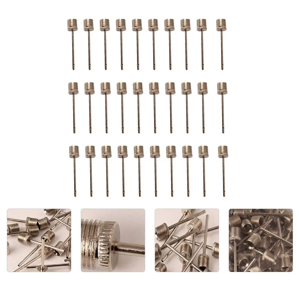 

120 Pcs Ball Pump Needles Aluminum Alloy Dual Port Tip Basketball Soccer Volleyball Inflation Gadgets